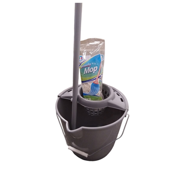 Obrázek Úklidová souprava 12L, mop bavlněný 160g, hrubý závit