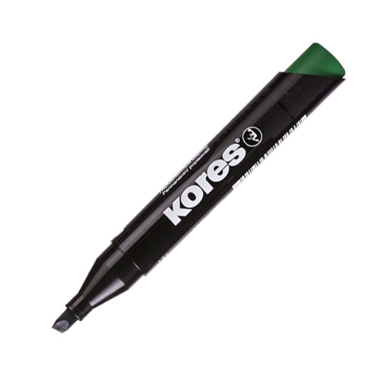 Obrázek Popisovač permanentní Kores K-Marker klínový hrot - zelená
