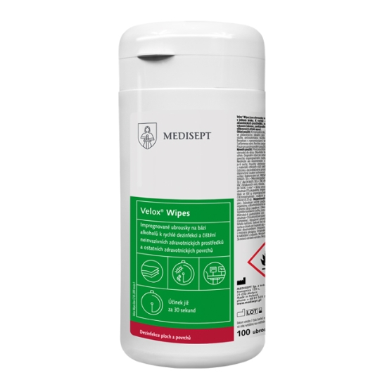 Obrázek Velox wipes dezinfekční ubrousky v dóze / 100 ks