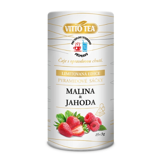 Obrázek Čaj Hot & Cold  Malina & Jahoda, tubus 45 g