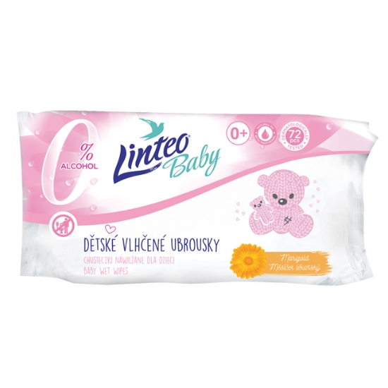 Obrázek Vlhčené ubrousky LINTEO BABY / 72 ks