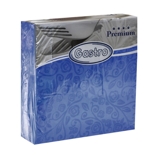 Obrázek Ubrousky PREMIUM "dekor R" 40 x 40 cm - tmavě modrá / 50 ks