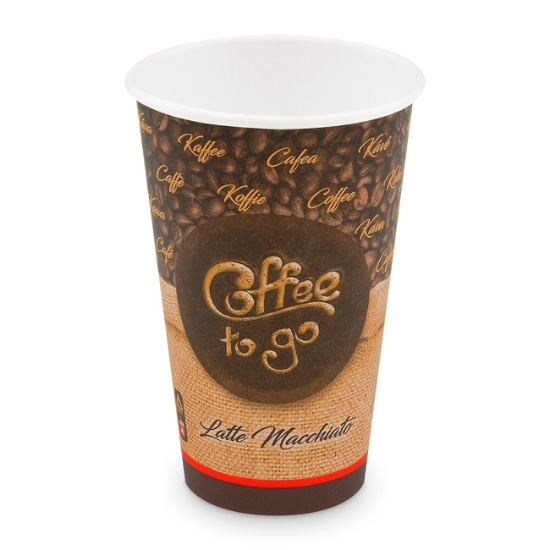 Obrázek Papírový kelímek "Coffee to go" 510 ml, XL (Ø 90 mm) / 50 ks