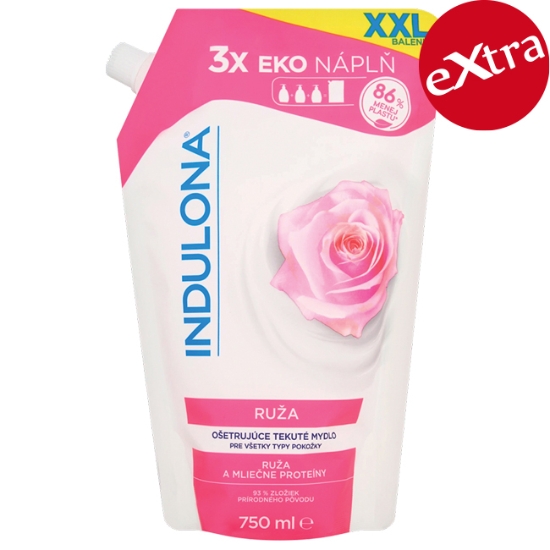 Obrázek Indulona tekuté mýdlo Růže náhradní náplň, 750 ml