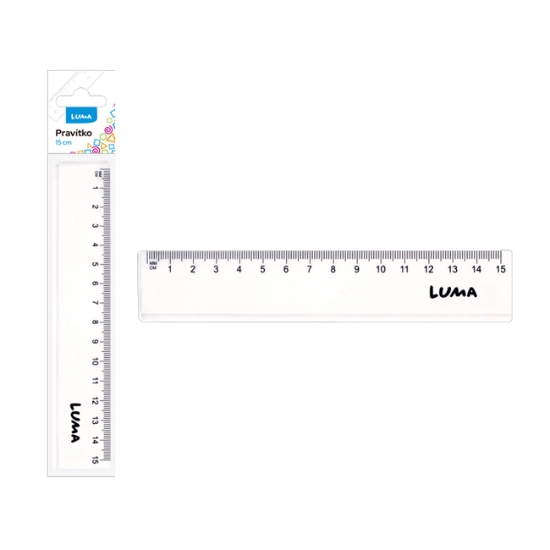 Obrázek Pravítko 15 cm - transparentní