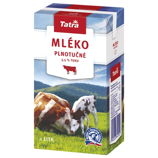 Obrázek Mléko plnotučné 3,5% Tatra 1l