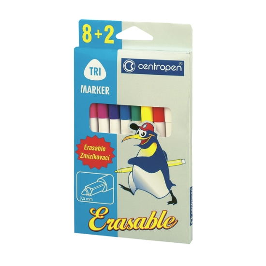 Obrázek Popisovač CENTROPEN 2569 zmizíkovatelný ERGO / 8 + 2 ks