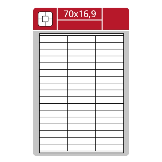 Obrázek Etiketa snímatelná 70 x 16,9 mm A4 - bílá/ 100 archů