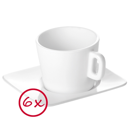 Obrázek Šálek na kávu s podšálkem GUSTITO 200 ml / 6 ks