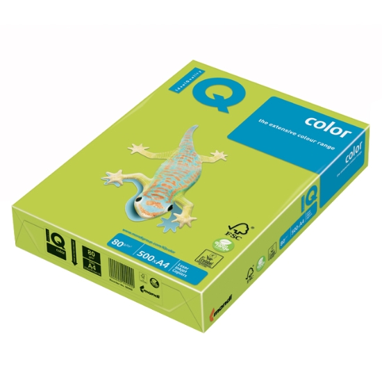 Obrázek Papír barevný IQ COLOR A4 80g NEOGN - reflexní zelená / 500 listů