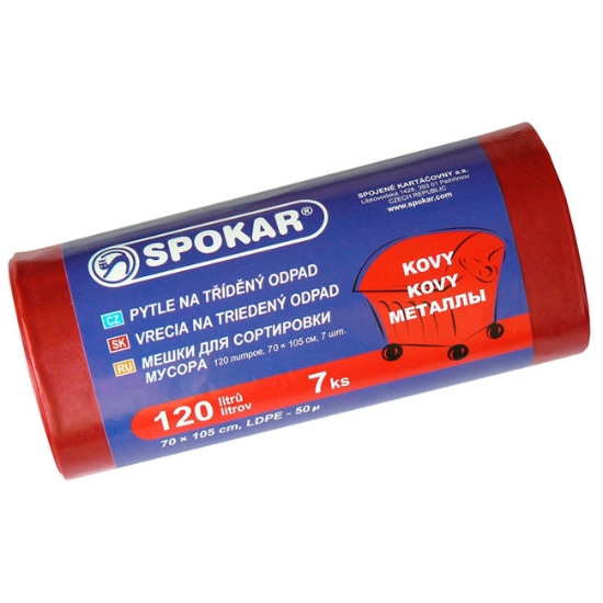 Obrázek Sáčky na tříděný odpad 120 litrů - červené / 8 ks