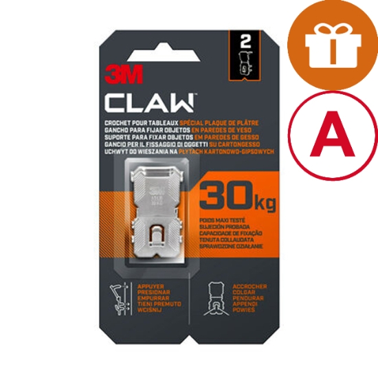 Obrázek Háček do sádrokartonu 3M™ CLAW 30kg 3PH30-1WMR/2 ks