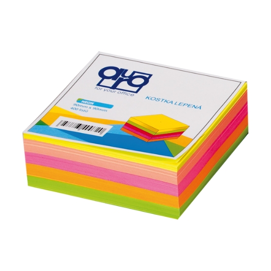 Obrázek Lepená kostka NEON 90 x 90 mm  400 listů  