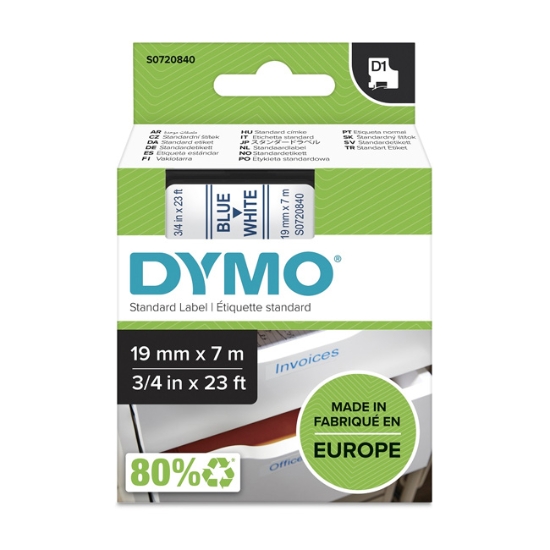 Obrázek Dymo páska D1 19mm x 7m - modrá/bílé