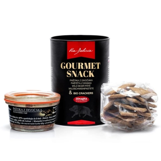 Obrázek GOURMET SNACK – Paštika z divočáka & BIO krekry 