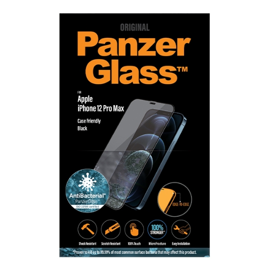Obrázek PanzerGlass Edge-to-Edge Antibacterial pro Apple iPhone 12 Pro Max černé
