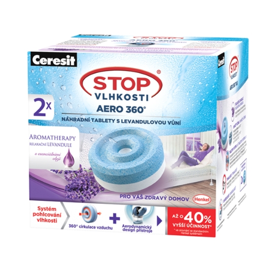 Obrázek CERESIT AERO 360° náhradní tablety - levandule / 2x450g