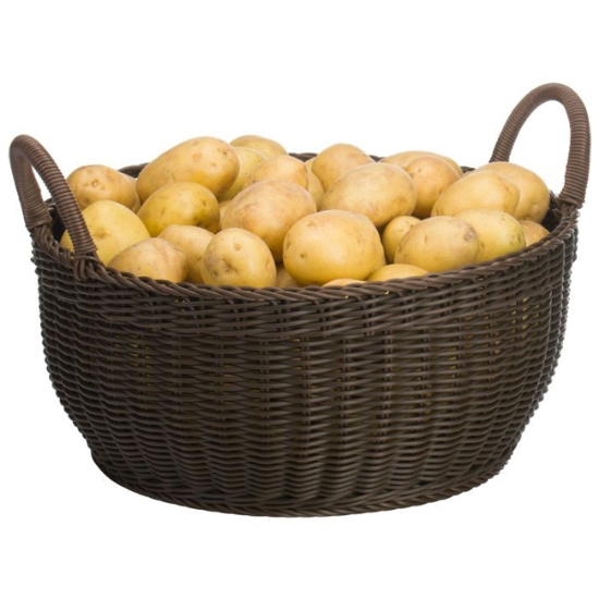 Obrázek Koš kulatý s dvěma držadly ø 42 x 19 cm - hnědý