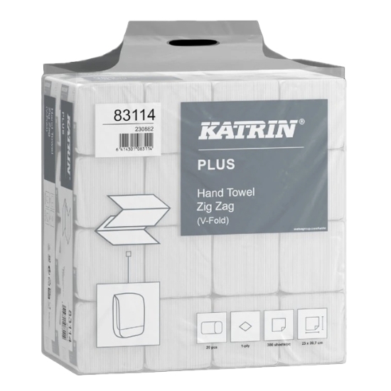 Obrázek Katrin Plus Hand Towel Zig Zag 1 Handy Pack 1.vr.-bílý / 6000ks