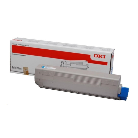 Obrázek OKI originální toner 44844615, cyan, 7300str., OKI C822