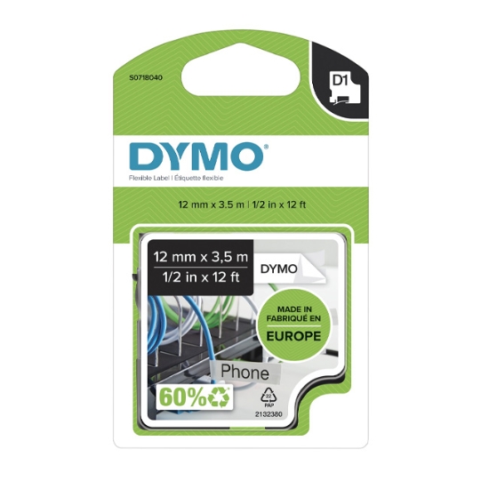 Obrázek Dymo páska permanentní nylonová 12 mm x 3,5 m bílá
