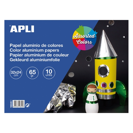 Obrázek Papír metalický Apli 32 x 24 cm, blok 10 listů, mix barev