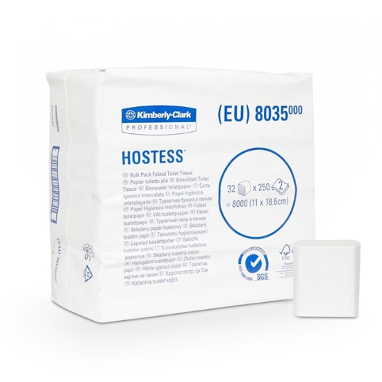 Obrázek Toaletní papír KIMBERLY-CLARK -HOSTESS, 2 vrstvý bílý / 32 x 250 ks 