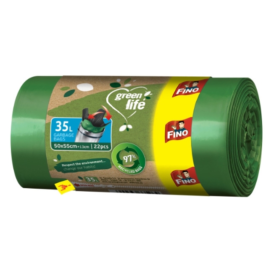 Obrázek Pytle FINO LD Green Life Easy pack 35L,25 μm / 22 ks