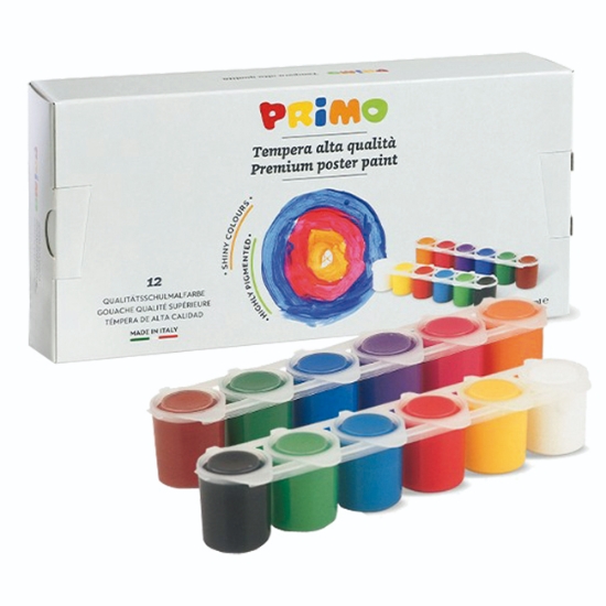 Obrázek Temperové barvy PRIMO, 25 ml kelímek / 12 ks