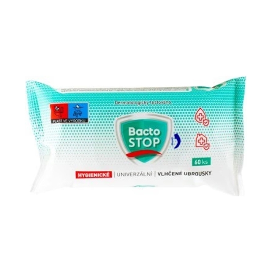 Obrázek Vlhčené hygienické ubrousky Bacto STOP/60ks