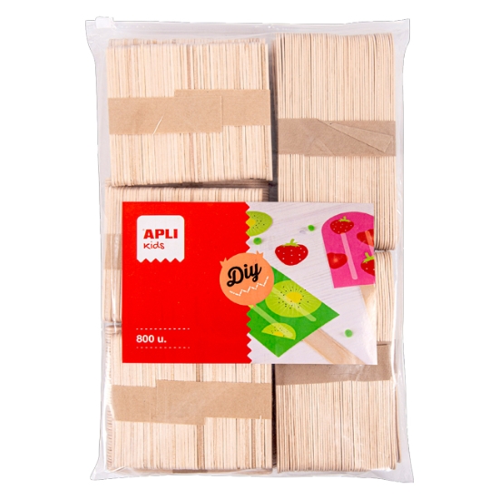 Obrázek APLI nanuková dřívka - Jumbo pack, mix velikostí, přírodní / 800 ks