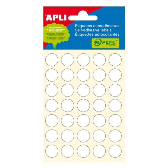 Obrázek Etiketa APLI pr.13 mm - bílá / 210 etiket