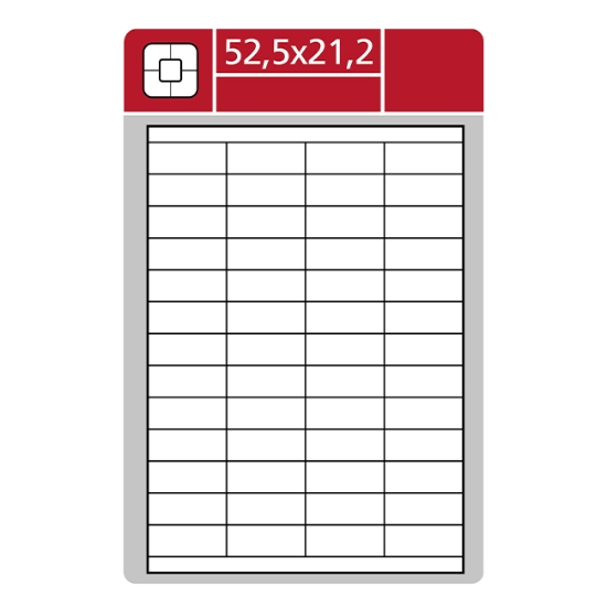Obrázek Etiketa snímatelná 52,5 x 21,2 mm A4 - bílá / 100 archů