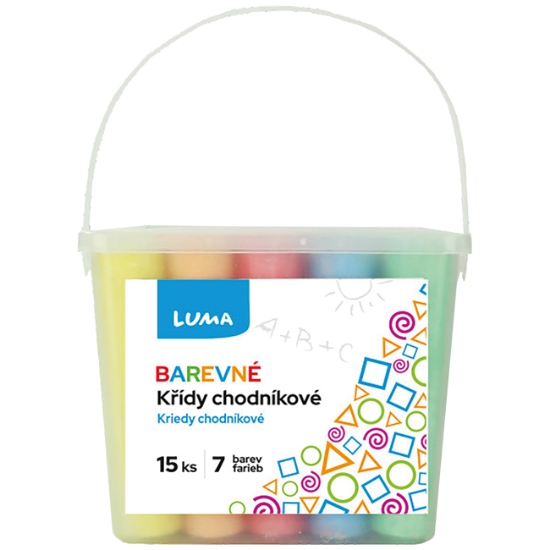 Obrázek Křídy chodníkové barevné, box LUMA/15ks