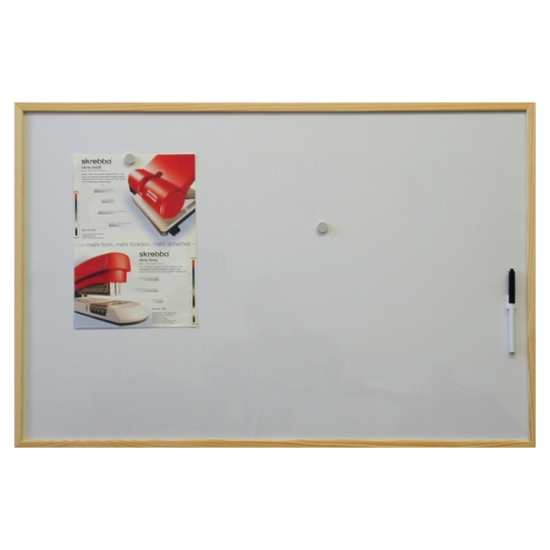 Obrázek Tabule magnetická dřevěný rám 400x300 mm - bílá