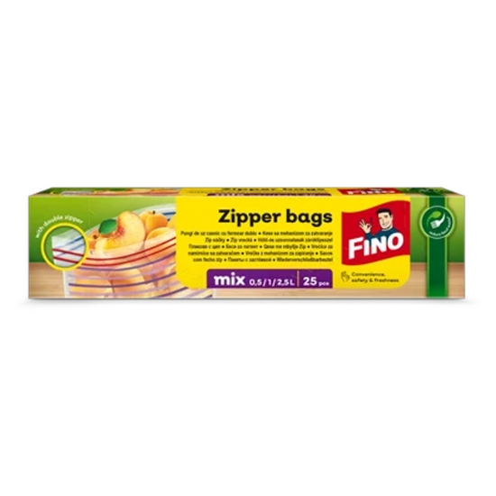 Obrázek Zipper sáčky FINO mix vel. (0,5/1/2,5L)/25 ks