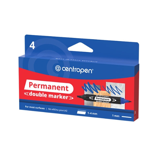 Obrázek Popisovač Centropen Double 1666/4 - sada 4 ks