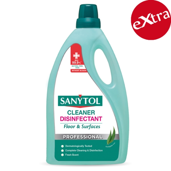 Obrázek Čistič, dezinfekce  na podlahy a plochy univerzální, SANYTOL Professional eukalyptus 5 l
