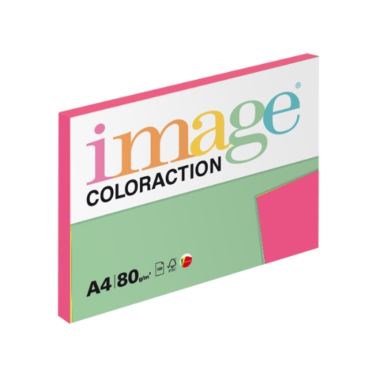 Obrázek Papír barevný IMAGE COLORACTION A4/80g - reflexní růžová / 100 listů
