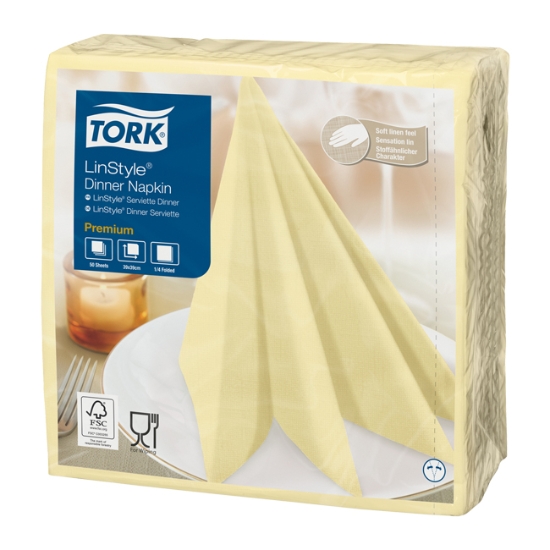 Obrázek Ubrousky TORK Linstyle 39 x 39 cm - champagne / 50 ks