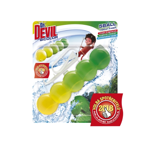 Obrázek Dr.DEVIL BiCOLOR WC 5Ball 1x35g - Natur fresh 