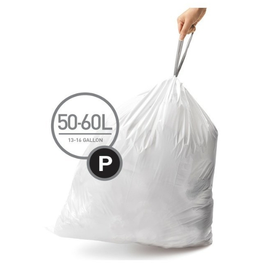 Obrázek Sáčky do odpadkového koše 50-60 L, Simplehuman typ P, zatahovací/20 ks