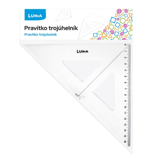 Obrázek Pravítko trojúhelník s ryskou, transparentní LUMA
