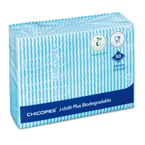 Obrázek Utěrky CHICOPEE J-cloth Plus Biodegradable 43x32 cm - modré  / 50 ks 