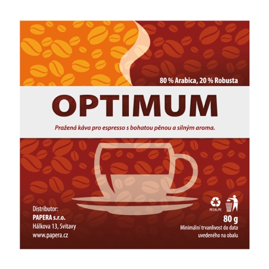 Obrázek Káva OPTIMUM 80 g zrnková