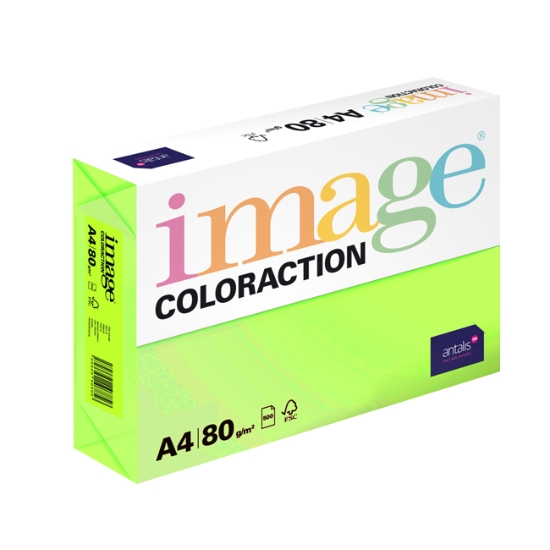 Obrázek Papír barevný IMAGE COLORACTION A4 80 g - reflexní zelená / 500 listů