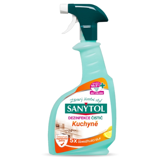 Obrázek Prostředek silně odmašťující kuchyně s rozprašovačem SANYTOL 500 ml 
