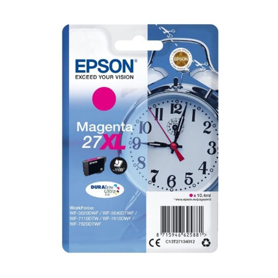 Obrázek Epson originální ink C13T27134012, 27XL, magenta, 10,4ml, Epson WF-3620, 3640, 7110, 7610, 7620
