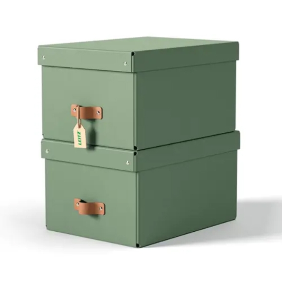 Obrázek Box úložný Leitz Puro, karton, velikost M, zelený / 2 ks