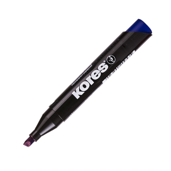 Obrázek Popisovač permanentní Kores K-Marker klínový hrot - modrá